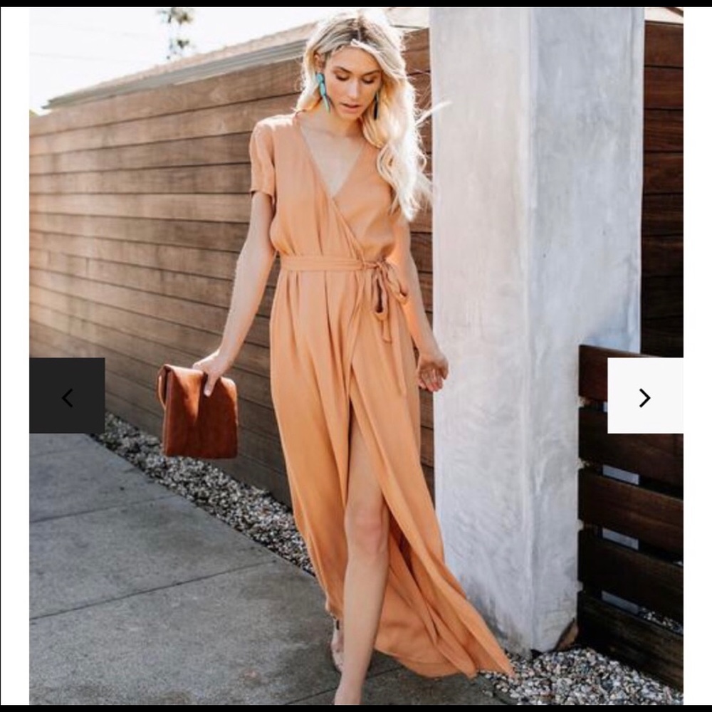 VICI Short Sleeve Wrap Bardot Maxi Dress